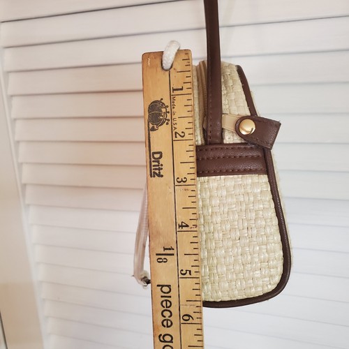 Vtg 90s Etienne Aigner Bag Crossbody Woven Straw Beige/Natural Brown Boho Gypsy - Picture 13 of 20