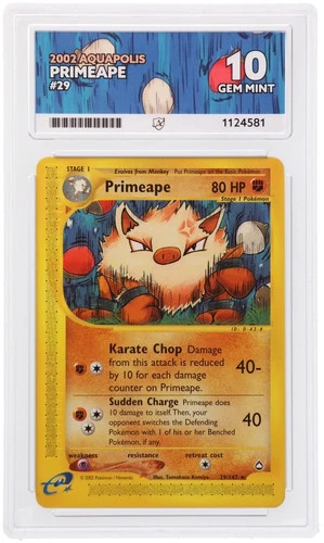 Primeape 29/147 Ace 10 Aquapolis Pokemon Card Game