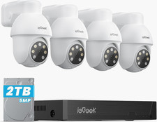 ieGeek 5MP PoE Camera System Auto-tracking Security CCTV with 8 Channel, 2TB NVR