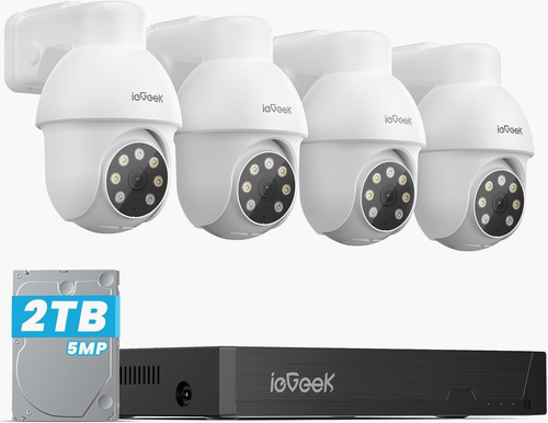 ieGeek 5MP PoE Kamerasystem Auto-Tracking Security CCTV mit 8 Kanälen, 2TB NVR - Bild 1 von 9