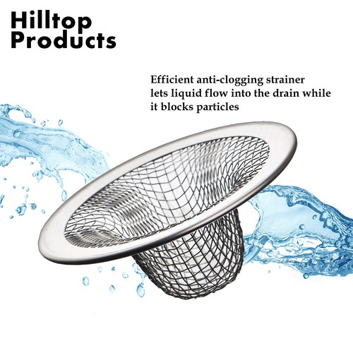 6 Pack - 2.125" Top / 1" Basket- Mesh Sink Drain Strainer Hair Catcher for Ba... - Picture 5 of 6
