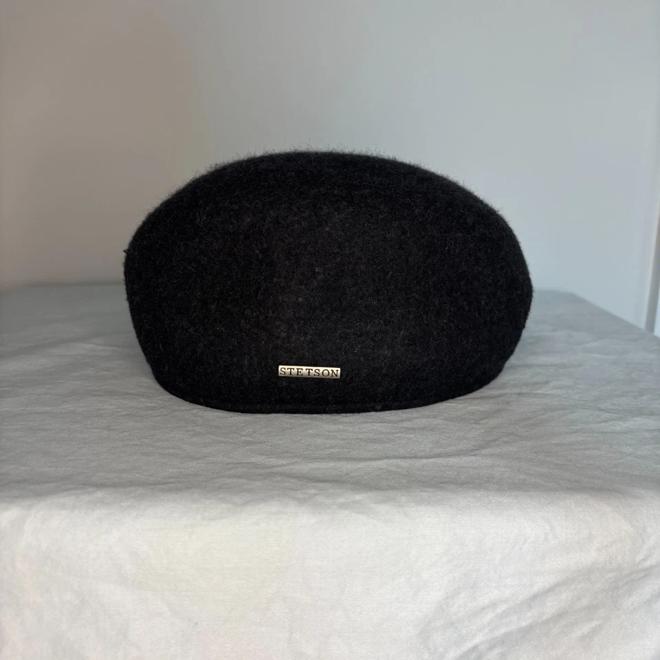Gorra plana STETSON 100 % lana para hombre grande gris oscuro preppy invierno Foto 3 de 4