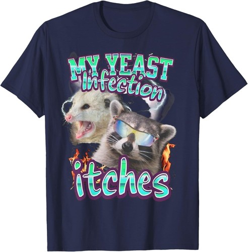 Camiseta con capucha My Yeast Infection Itches Opossum Raccoon - Imagen 7 de 16