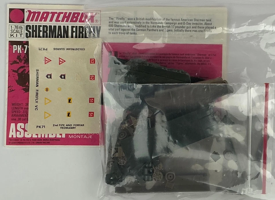 Matchbox PK-71 Sherman Firefly Tank 1/76 Scale Plastic Model Kit - Image 4 of 4