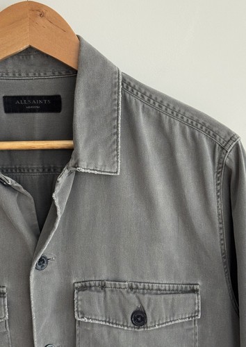 Allsaints “Spotter” Shirt/Overshirt /Shacket Grey Medium - Picture 6 of 13