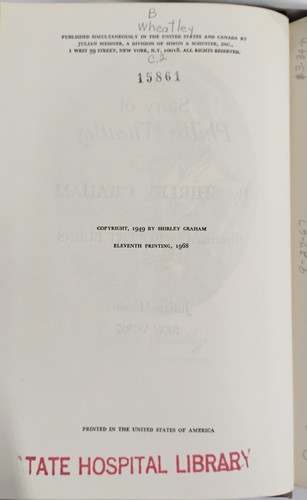 RARE The Story of Phillis Wheatley - Poetess..Shirley Graham 1968 11th Edition - Picture 3 of 4