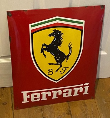 Ferrari Emaille Metall Garage Händler Showroom Schild Scuderia F1 Racing Team Le Mans