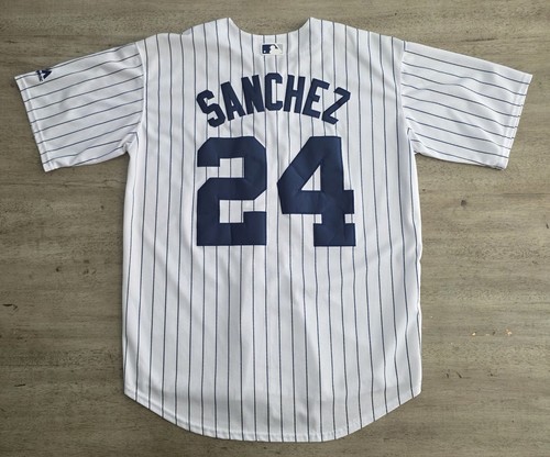 Magestic New York Yankees #24 Gary Sanchez Coolbase MLB Pinstripe Jersey Sz L - Picture 7 of 10