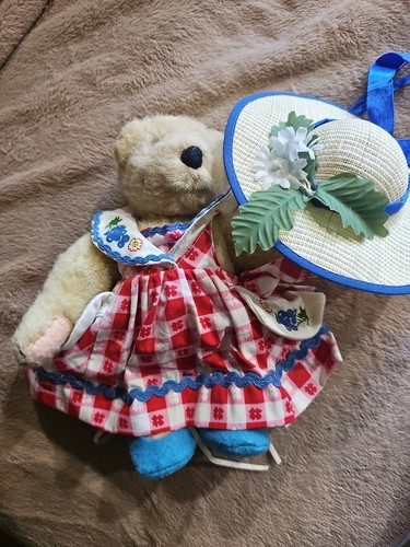 Oso de peluche Muffy VanDerbear de colección y lote de 14 trajes vestidos accesorios - Imagen 2 de 18