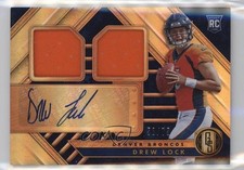 2019 Panini Gold Standard Jersey Double Platinum /49 Drew Lock Rookie Auto RC