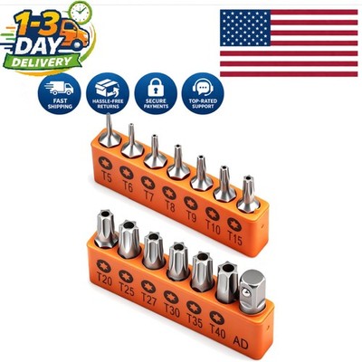 Durable 14-Piece Tamper-Resistant Star Bit Set with Anti Cam-Out Tip | T5-T40