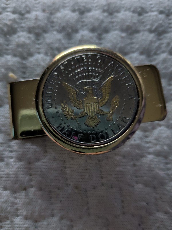 United States Kennedy Half Dollar Money Clip Reverse Side Gold Clad Eagle
