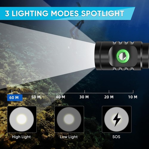 Cordless 5000 Lumen Dive Flashlight for Scuba, Snorkeling & Outdoor Exploration - Picture 5 of 11