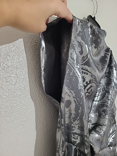 ZARA Silver Foil Print Short Sleeves Blouse Top Size  Small - Picture 7 of 8