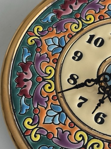 Cearco Spanien handbemalte Keramik Wanduhr 17 cm Triana Sevilla Kienzle Disney - Bild 16 von 19