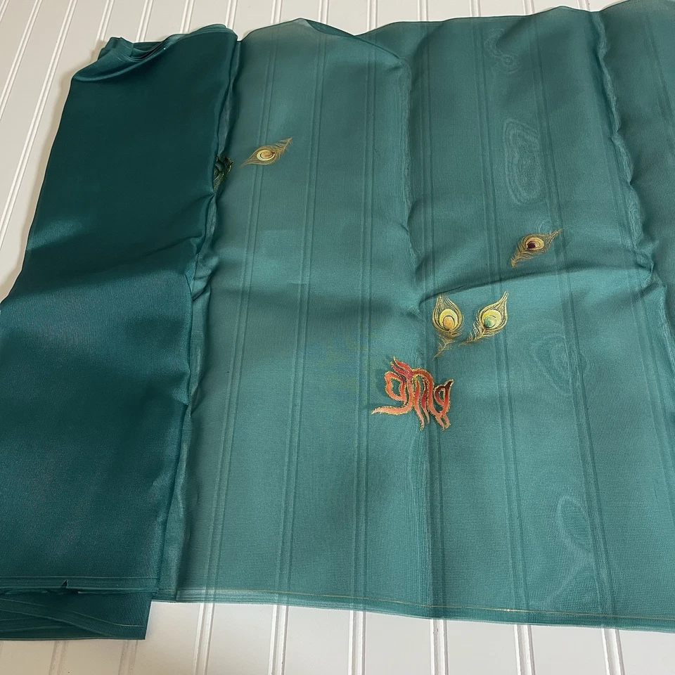 SILK Dark Green FABRIC 2 Yards x 21 Inches Wide or 72 Inches x 21 Wide - Image 4 of 4