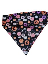 Halloween Pumpkins Over Collar Dog Bandana Slip On Neckerchief Large Size