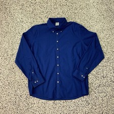 Brooks Brothers Milano Fit XL Blue Black Check Shirt Button-Down Cotton