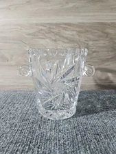 American Cut Crystal Co. Pinwheel Pattern Ice Bucket 