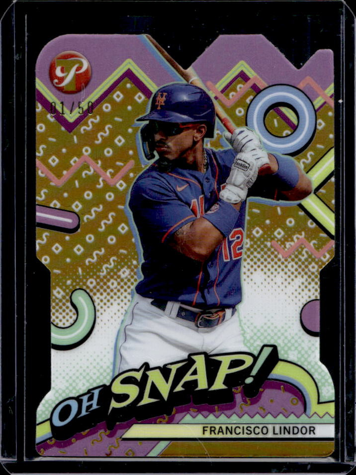 2024 Topps Pristine Francisco Lindor Oh Snap! Gold Refractor #1/50 Mets