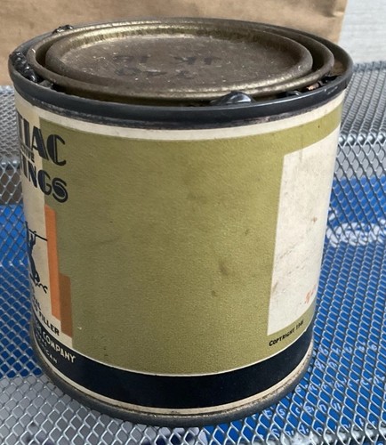 De colección Pontiac Varnish Co. Relleno de madera en pasta lata lata completa - pintura rara de Michigan - Imagen 5 de 8