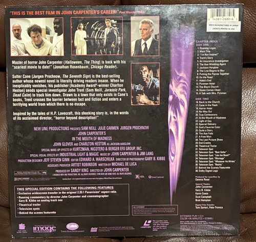 In the Mouth of Madness: Special Edition (1994) DTS Digital Surround Laserdisc - Picture 2 of 4