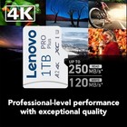 Carte mémoire Lenovo 2 To 1 To Classe10 A2 carte micro SD 128 Go 256 Go 512 Go
