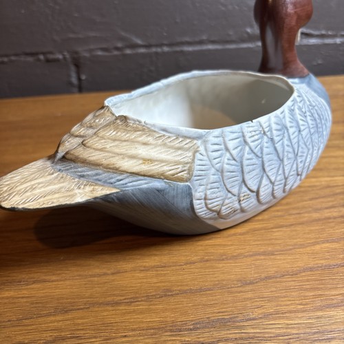 CERAMIC/PORCELAIN DUCK PLANTER 1989 VINTAGE 11" X 5.5" X 5" TAIWAN FTD - Picture 7 of 13