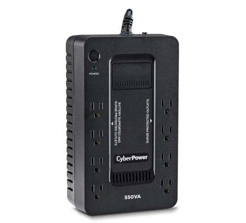 Cyber Power SX550G-R 550VA / 330W System UPS, 8 gniazd, czarny certyfikowany odnowiony - Zdjęcie 2 z 7