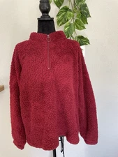 Dittos Wine red plush sweater, soft, warm and fashionable size XL for women