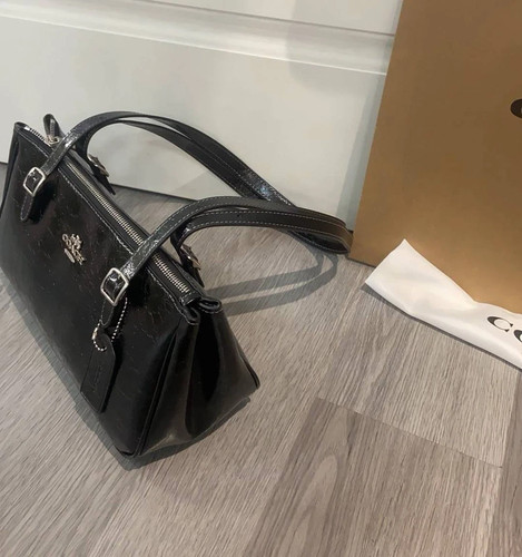 CBJ05 Coach Black Asher Shoulder Bag Leather Outlet Products NWT - Picture 5 of 8