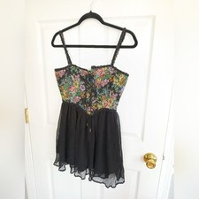 Black and floral corset dress Festival Party Boho Whimsigith Fairy XS NWT