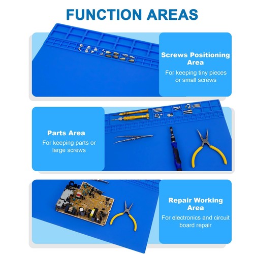 Extra Large Soldering Mat 23.7''x13.8'' 932°F Heat Resistant Silicone Repair ... - Picture 2 of 7
