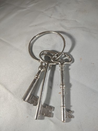 Vintage Skeleton Keys set Craft Keys Set of 3 on Ring Decorator Keys - Picture 1 of 5
