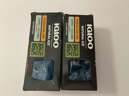 Igloo Natural Ice 2 Boxes Of 1 Sheet 44 Cubes Freeze and Reuse Made in USA New - Picture 2 of 7