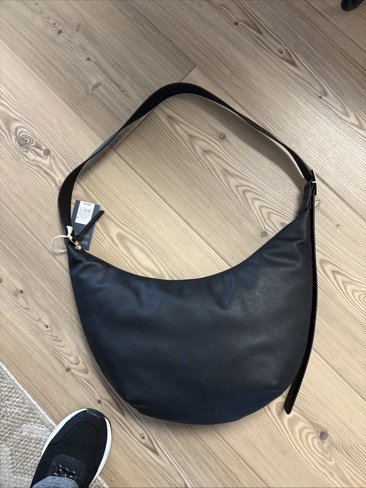 Bolso de hombro de cuero negro estilo hobo nuevo con etiquetas cartera Foto 4 de 4