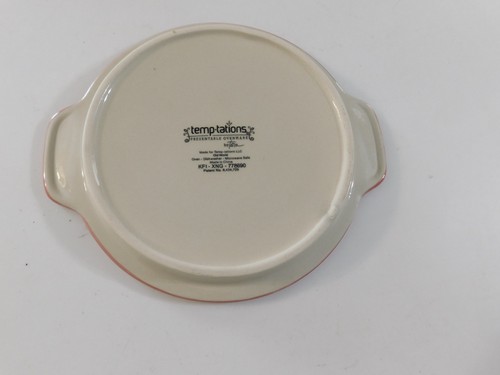 TEMPTATIONS OLD WORLD PINK ROUND HANDLED CASSEROLE BAKERS DISH 4 PCS 13" 11" 9" - Picture 23 of 24