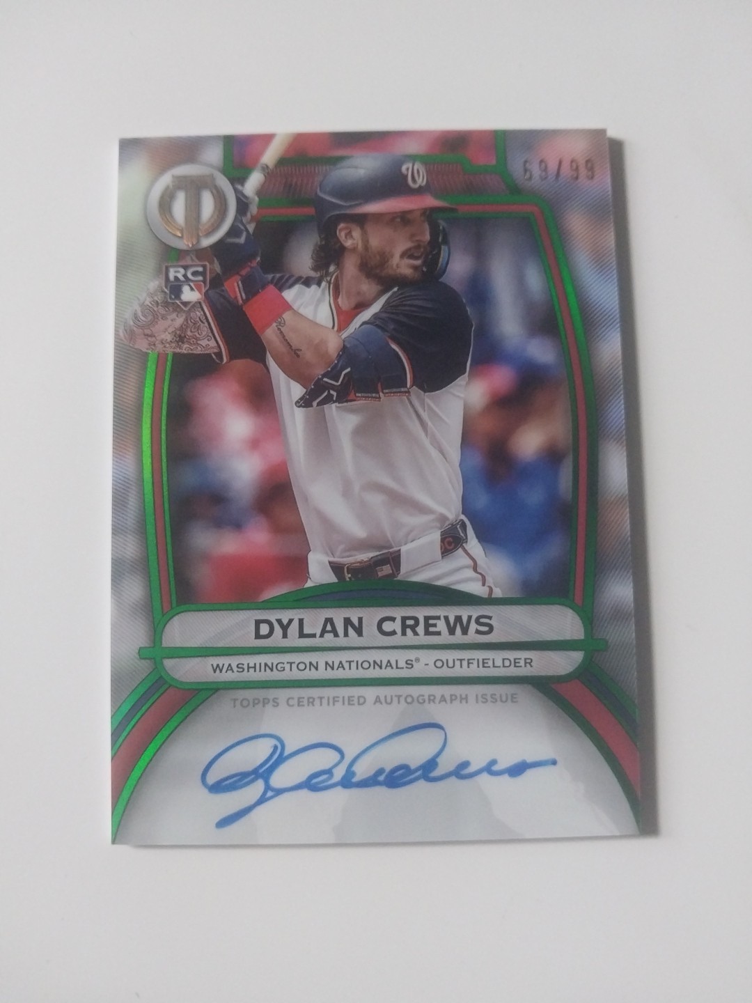 DYLAN CREWS 2025 TOPPS TRIBUTE ROOKIE AUTOGRAPH GREEN RC AUTO /99