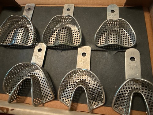 6 COE UPPER LOWER DENTAL PERFORATED METAL IMPRESSION TRAYS In Original Box - Picture 2 of 6