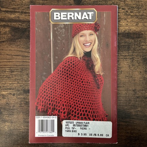 Bernat Urban Flair to Knit & Crochet Patterns 530125 Poncho Jacket Raglan - Picture 2 of 5