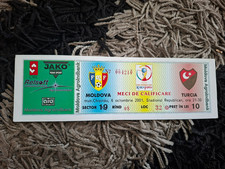 FOOTBALL  TICKET MOLDOVA-TURKEY QUALIFIERS WORLD CUP 2002 06.10.2001
