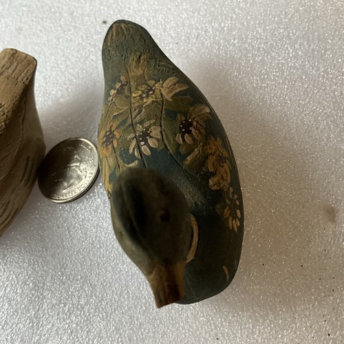 Vtg. Hand Carved 3 1/2" Wood Duck Figurines Set Of 2 - Bild 2 von 6