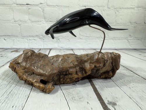 John Perry Wal Skulptur Wurzelholz Treibholz 7” lang 4” hoch nautisch #1678 - Bild 2 von 9