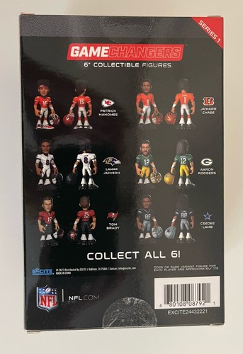 Game Changers Ravens LAMAR JACKSON WHITE VARIANT CHASE NFL 6" Collectible -NEW - Picture 3 of 8