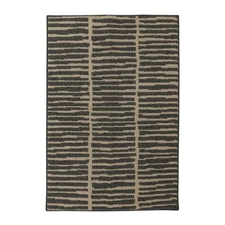 New Mainstays Striped Polyester Indoor Scatter Rug, Dark Grey, 30”x45”