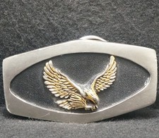 XE27119 COOL VINTAGE 1970s EAGLE FLYING BIRD ANIMAL ARTWORK MENS BELT BUCKLE