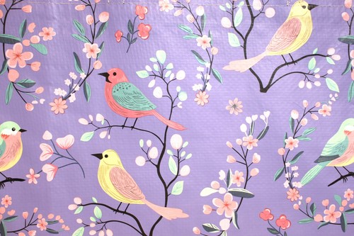 Reusable Bag Spring Birds Tote Large Earth Friendly Shopping Bag - Picture 2 of 2