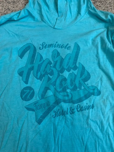 Seminole Tampa Hard Rock Hotel and Casino Womens Shirt Hoodie Small Blue - Picture 2 of 9
