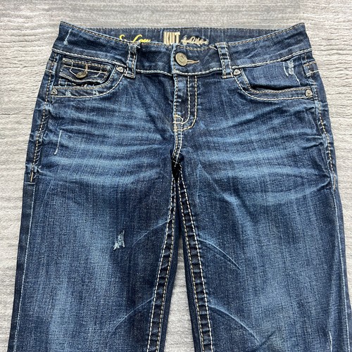 Pantalones de mezclilla KUT from the Kloth talla 4 para mujer Kate So tiro bajo azul entrepierna dobladillo 31" - Imagen 2 de 12