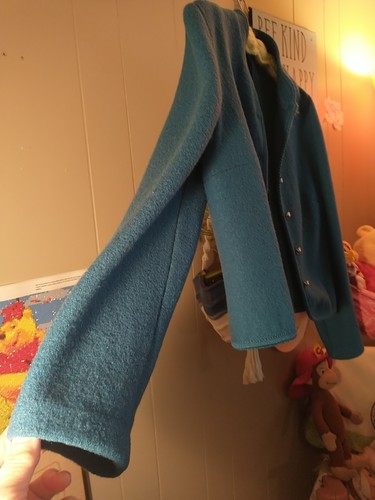 Pure New Wool Women's Classy Teal Jacket~42" Bust~21" Long~LS~All Occasion~EXC!! - Picture 3 of 10